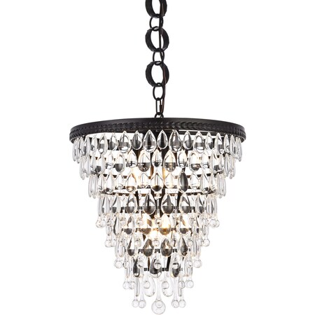 Elegant Lighting Nordic 5 Lights Black Pendant 1219D18BK/RC